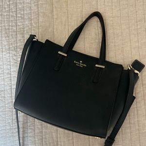 Black Kate Spade purse with long strap